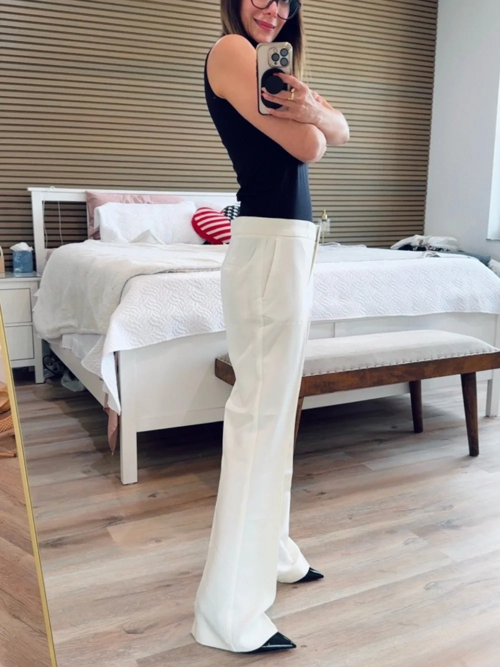 Zara Cream Straight-Leg Tailored Trousers - Picture 3 of 6